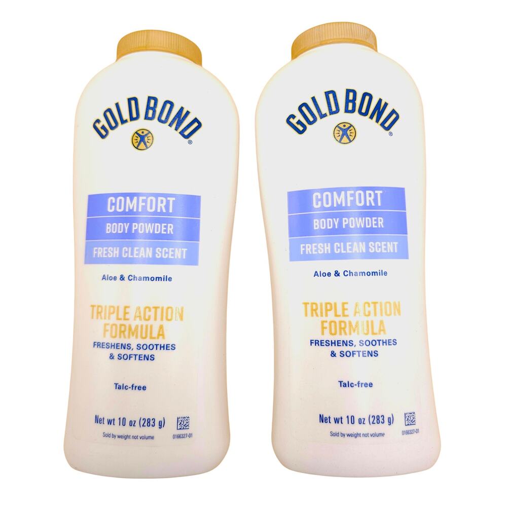 (2) Gold Bond Comfort Body Powder Talc-Free Aloe & Chamomile 2-Pack, 10 oz Each
